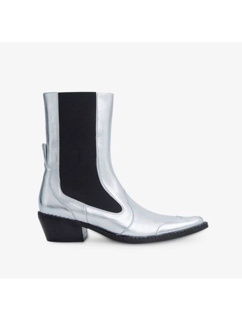 By Far "Otis" Silver Metallic Leather Boots Women EU size (40) ($590)